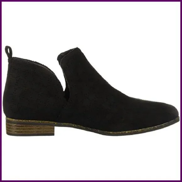Women's Ankle Boots Size 7.5W Perforated Suede Slip-On Comfort
